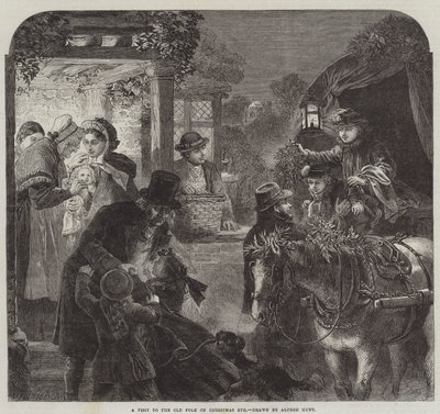 クリスマスイブの古い民俗への訪問 作： Alfred William Hunt