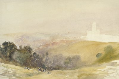 レッドヒルズのダーラム、1880-86年（グラファイトの上に水彩、紙に） 作： Alfred William Hunt