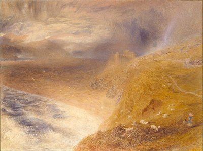 ハーレック城、1857年 作： Alfred William Hunt