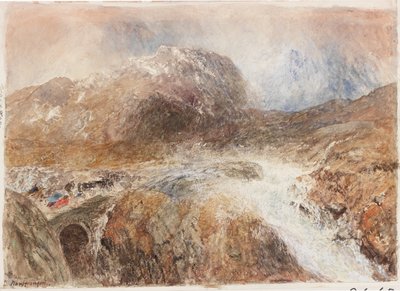 Nant Frangon（紙に鉛筆と水彩（ボードに貼り付け）） 作： Alfred William Hunt