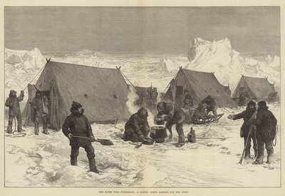 北極探検隊、夜にキャンプするそり党 作： Alfred William Hunt