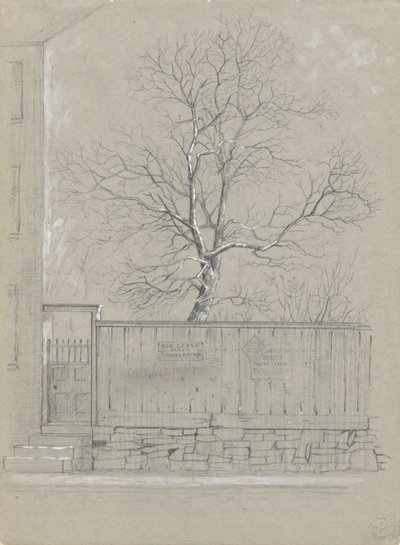 看板と木 作： Alfred Wordsworth Thompson