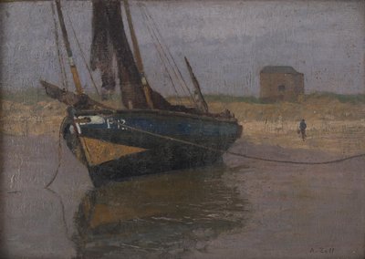 ベルギー沿岸の漁船 作： Alfred Zoff