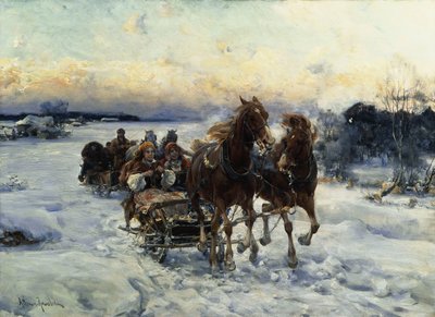 そりに乗る 作： Alfred von Wierusz Kowalski