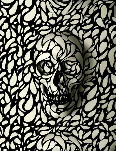 精巧な頭蓋骨の錯視 作： Ali Gulec