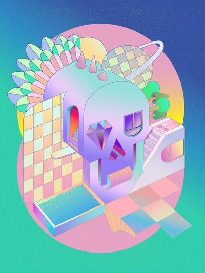 パステル・スカルスケープ 作： 