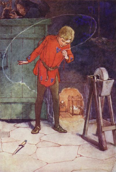彼はガラスの中にティンカー・ベルを認めた (カラーリソ) 作： Alice Bolingbroke (after) Woodward