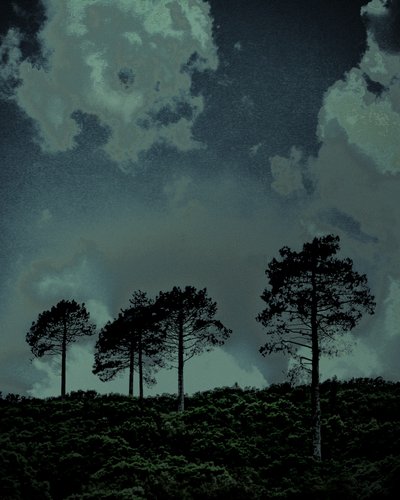 最後の光、2018年（手描きリペイント写真） 作： Alice Gur-Arie
