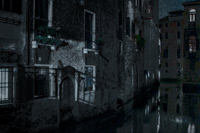月の影、ヴェネツィア、2018年（手描きリペイント写真） 作： Alice Gur-Arie