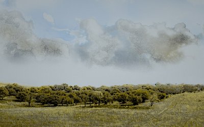 シチリアの午後、2018年（手描きリペイント写真） 作： Alice Gur-Arie