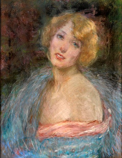 ボアを持つブロンドの少女 作： Alice Pike Barney