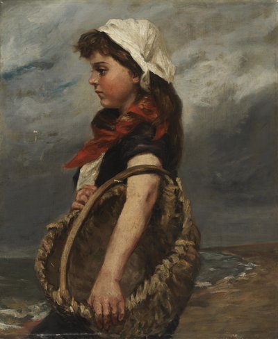 バスケットを持つ少女、カリフォルニア州。 1888年。 作： Alice Pike Barney