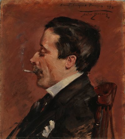 タバコを持つ男、1896 年。 作： Alice Pike Barney