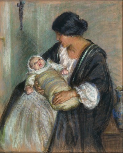 母親と泣く赤ん坊 作： Alice Pike Barney