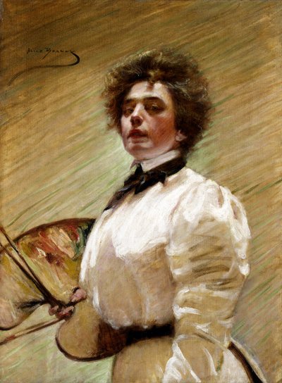 パレットのある自画像 1906年。 作： Alice Pike Barney