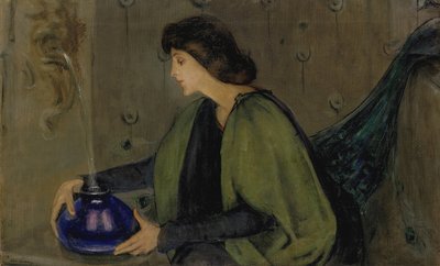 女性と孔雀、カリフォルニア州。 1900年。 作： Alice Pike Barney