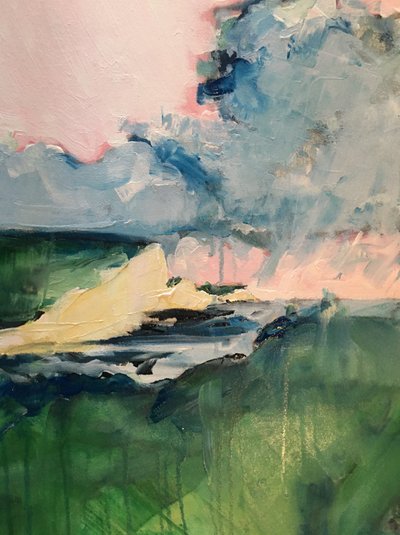 ドラマチックなピンクの空の風景 作： 