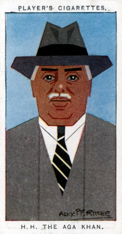 Aga Khan III Mohammed Shah、Ismailisのリーダー、1926年。 作： Alick P. F. Ritchie