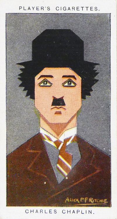 1926年、プレイヤーのシガレットカードに描かれたチャーリー・チャップリン 作： Alick Penrose Forbes Ritchie