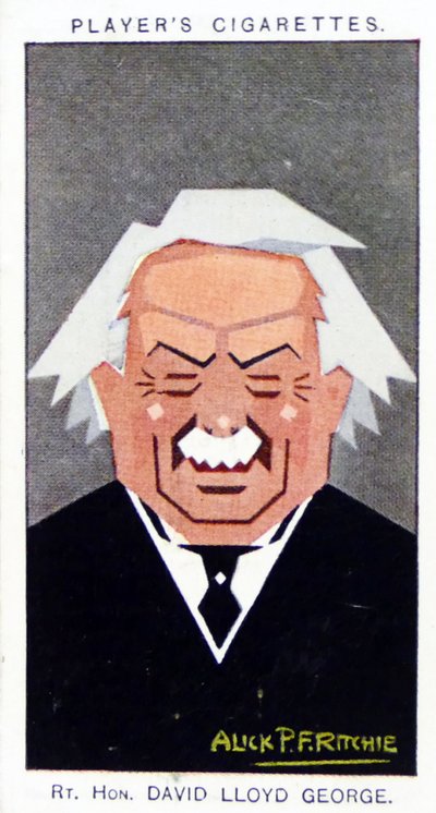 1926年、プレイヤーのシガレットカードに描かれたロイド・ジョージ 作： Alick Penrose Forbes Ritchie