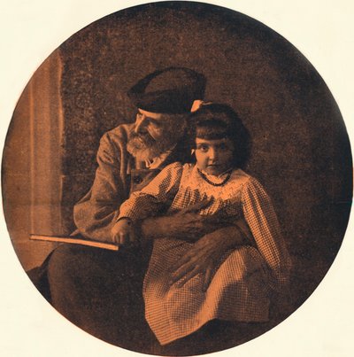 「ドメニコ・モレッリと孫の肖像」、c1900 1901-1902 作： Alinari
