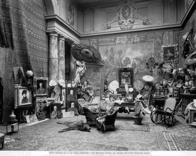 フィレンツェの画家Eduardo Gelliのスタジオ（Via Marsilio Ficino 10, Frorence）（モノクロ写真 作： Fratelli Alinari