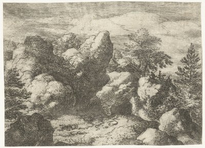 岩の風景 鋭い岩 作： Allaert van Everdingen