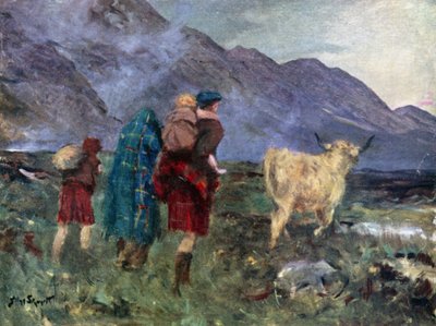 私は牛を元に戻し、私たちは困難な旅を始めました（カラーリソ） 作： Allan (after) Stewart