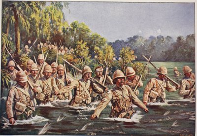 モダー川を渡るアーガイルとサザーランドのハイランダーズ、「19 世紀の戦い、Vol. VI: 1899-1900 年のボーア戦争