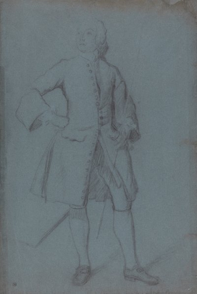 Homem em pé segurando um cajado na mão esquerda, de corpo inteiro 作： Allan Ramsay