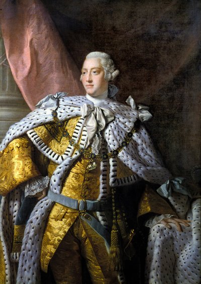 ジョージ3世（1738-1820）の肖像。アラン・ラムゼイによる絵画 作： Allan Ramsay