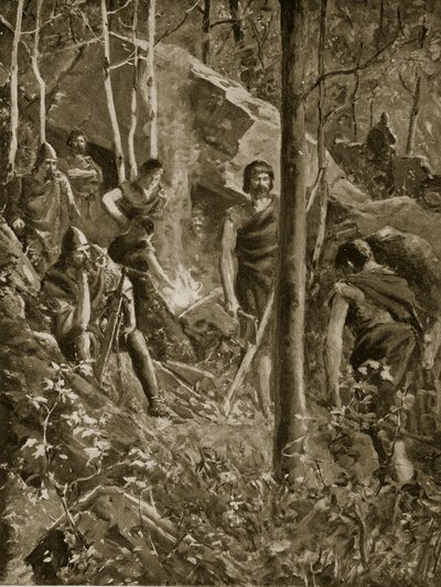 無法者としてのブライアン・ボル、「ハッチンソンのイギリス国民の物語」のイラスト、1920年頃（リソ） 作： Allan Stewart