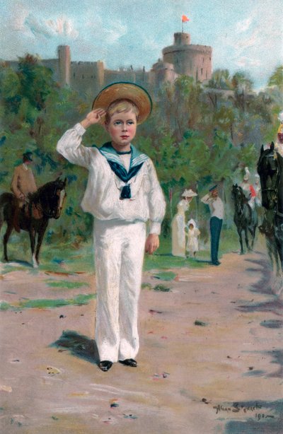 エドワード、プリンス オブ ウェールズ、色に敬礼、1902 年 作： Allan Stewart