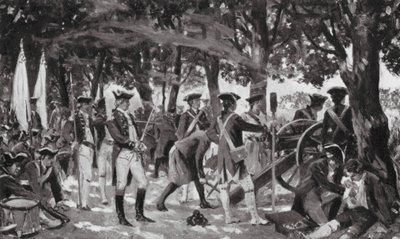 プラッシーの戦い、1757年6月23日（リトグラフ） 作： Allan Stewart
