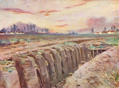 第1次世界大戦：フランドルの英軍塹壕 作： Allan Stewart