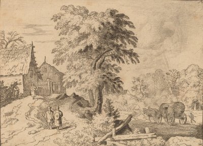 2 頭の荷馬を乗せた荷馬車、おそらく c. 16451656。 作： Allart van Everdingen