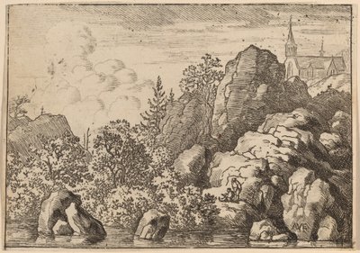 丘の上の教会、おそらくc。 16451656。 作： Allart van Everdingen