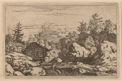 銀行のコテージ、おそらくc。 16451656。 作： Allart van Everdingen