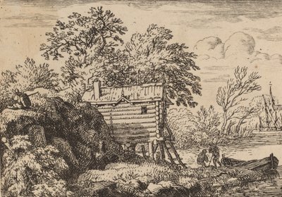 漁師の小屋、おそらく c. 16451656。 作： Allart van Everdingen