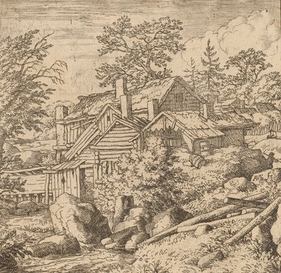 山側のハムレット、おそらくc。 16451656。 作： Allart van Everdingen