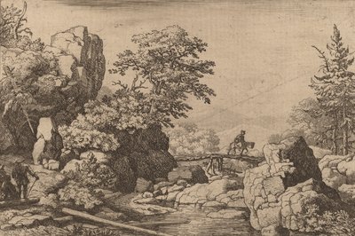 橋の上の騎手、おそらく c. 16451656。 作： Allart van Everdingen