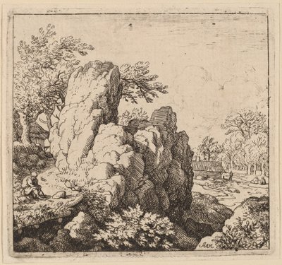大きな岩、おそらく c. 16451656。 作： Allart van Everdingen