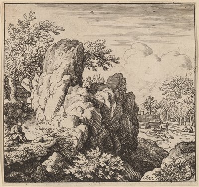 大きな岩、おそらく c. 16451656。 作： Allart van Everdingen