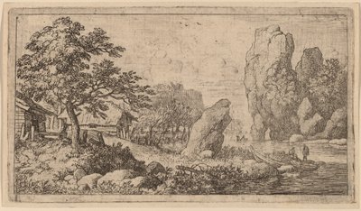 川岸のポインテッド ボールダー、おそらく c. 16451656。 作： Allart van Everdingen