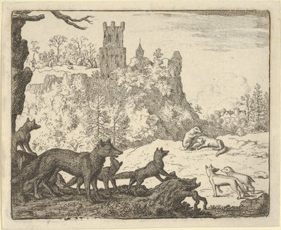 レナードとアナグマの葉、1650-75。 作： Allart van Everdingen