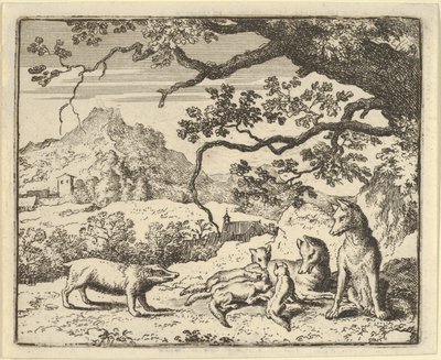 レナードはアナグマから新しい引用を受け取ります, 1650-75. 作： Allart van Everdingen