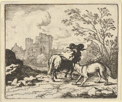 レナードは、1650-75 年のウサギの頭を含むパッケージで雄羊をライオンに送り返します。 作： Allart van Everdingen