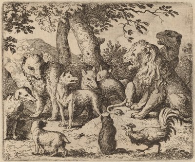 レイナードは自分自身をクリアしようとします。 16451656。 作： Allart van Everdingen