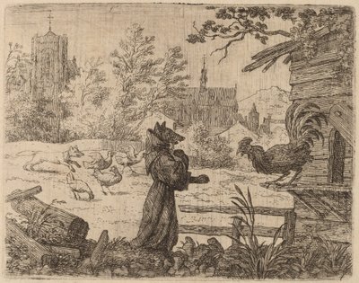 修道士に変装したレイナード、おそらく c. 16451656。 作： Allart van Everdingen