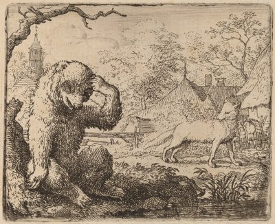 レイナードは哀れな熊をあざ笑う、おそらく c. 16451656。 作： Allart van Everdingen